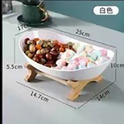 Dnevni boravak Troslojni držač tanjura za voće Tanjur za grickalice s drvenim nosačem Kućna košara za zdjelu sušenog voća Posuda za slatkiše Dekoracija za zabavu