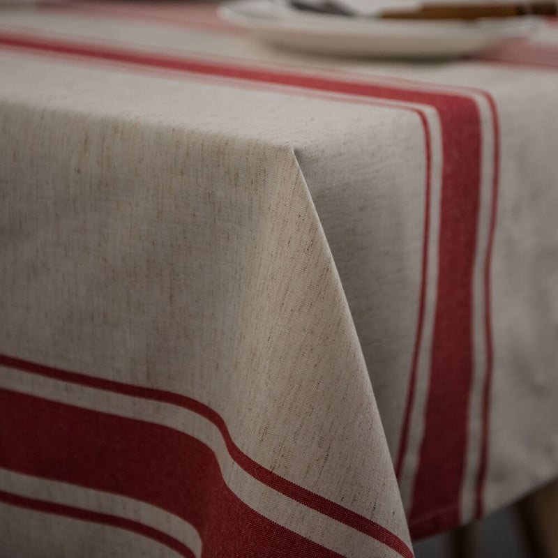 Retro vastag csíkos asztalterítő otthoni dekorációhoz Konyha étkező ágynemű terítő Négyszögletű porálló karácsonyi asztaltakaró