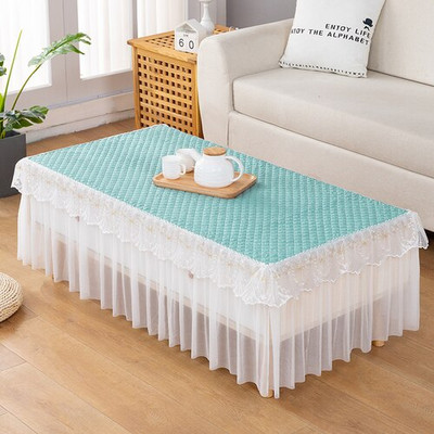 Pamučni bijeli pravokutni stolnjak Čipkani stolić za kavu Prašina s vezom TV ormarić Dvoslojni sveobuhvatni stolnjak