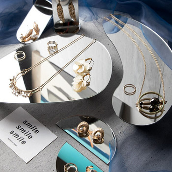 Nordic Irregular Mirror Κοσμήματα Δίσκος αποθήκευσης καλλυντικών Creative Acrylic Sundries Επίδειξη αρώματος για διακόσμηση σπιτιού