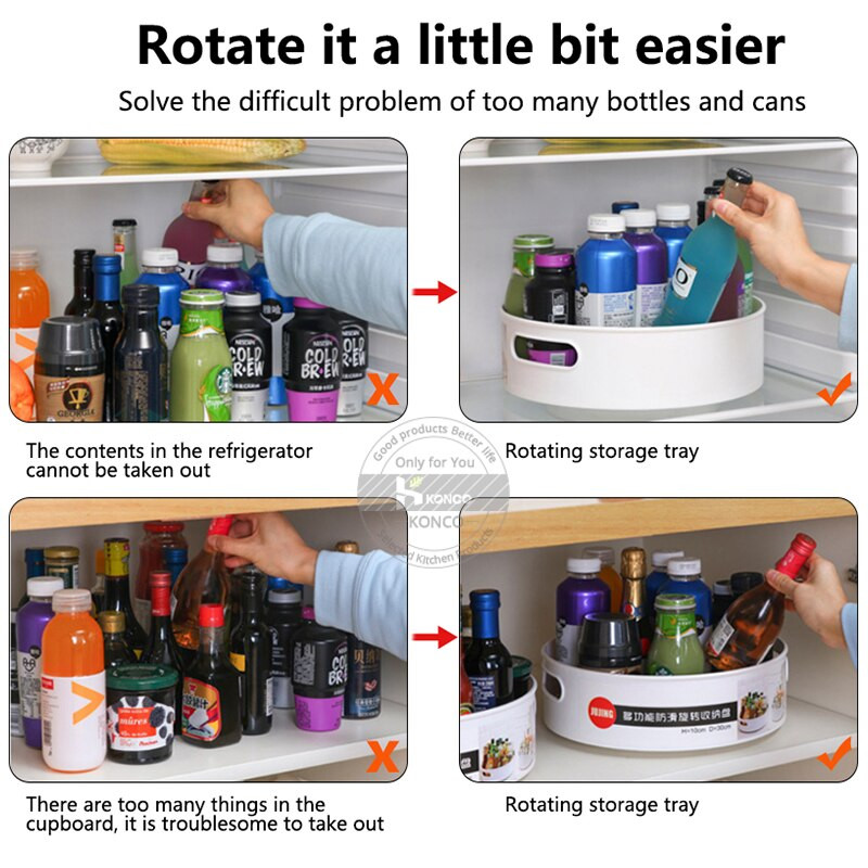 Konco 360 besisukantis padėklas virtuvės laikymo lentynos, daugiafunkcinė prieskonių lentynėlė virtuvės laikymui, besisukantis prieskonių laikiklis