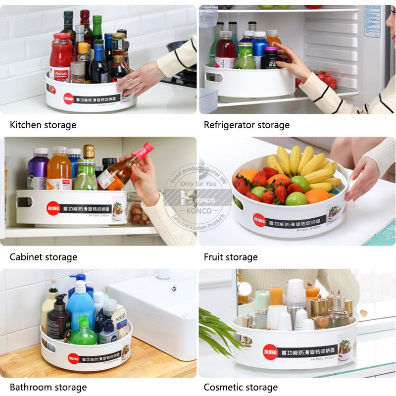 Konco 360 besisukantis padėklas virtuvės laikymo lentynos, daugiafunkcinė prieskonių lentynėlė virtuvės laikymui, besisukantis prieskonių laikiklis