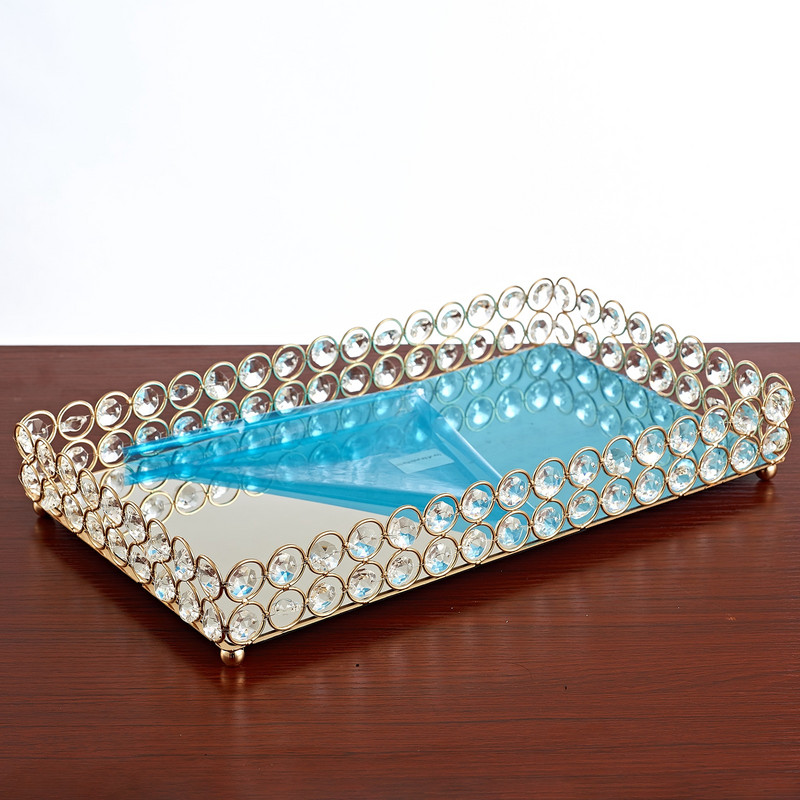 Dekoratyvinis veidrodinis dėklas, kvepalų papuošalų makiažo smulkmenos