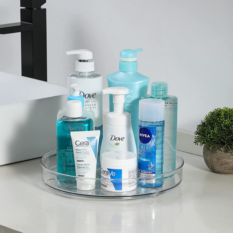 Rotacija za 360 stupnjeva, organizator, pladanj za pohranu, stalak za začine, stalak za pohranu pića, kozmetike, prozirni gramofon za kuhinju i kupaonicu