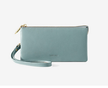 Portofel de dama din piele ecologica - cu inscriptie si fermoar