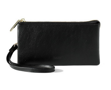 Portofel de dama din piele ecologica - cu inscriptie si fermoar