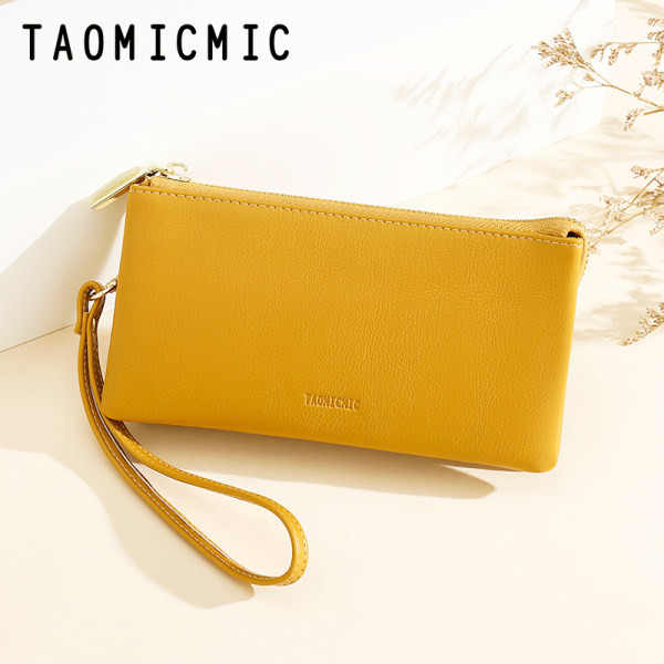 Portofel de dama din piele ecologica - cu inscriptie si fermoar