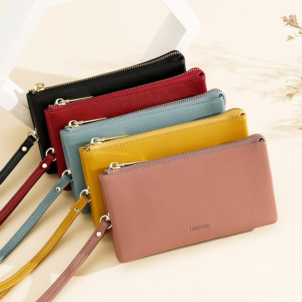 Portofel de dama din piele ecologica - cu inscriptie si fermoar