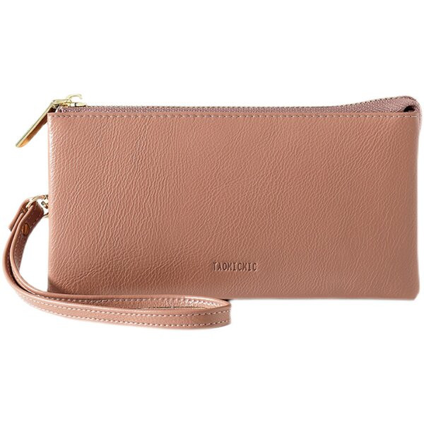 Portofel de dama din piele ecologica - cu inscriptie si fermoar