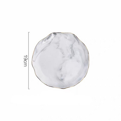 Nordijska mramorna naborana salata Kozmetika Ukrasni pladanj Porculanska posuda za večeru Keramički desertni tanjur s voćem Pladanj za odlaganje nakita