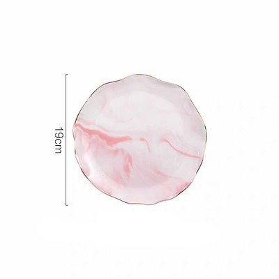 Nordijska mramorna naborana salata Kozmetika Ukrasni pladanj Porculanska posuda za večeru Keramički desertni tanjur s voćem Pladanj za odlaganje nakita