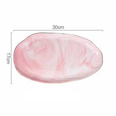 Nordijska mramorna naborana salata Kozmetika Ukrasni pladanj Porculanska posuda za večeru Keramički desertni tanjur s voćem Pladanj za odlaganje nakita