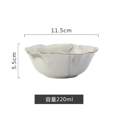 Nordijska mramorna naborana salata Kozmetika Ukrasni pladanj Porculanska posuda za večeru Keramički desertni tanjur s voćem Pladanj za odlaganje nakita