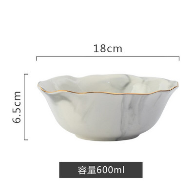 Nordijska mramorna naborana salata Kozmetika Ukrasni pladanj Porculanska posuda za večeru Keramički desertni tanjur s voćem Pladanj za odlaganje nakita