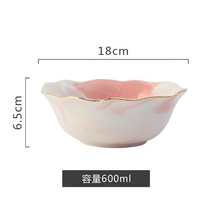 Nordijska mramorna naborana salata Kozmetika Ukrasni pladanj Porculanska posuda za večeru Keramički desertni tanjur s voćem Pladanj za odlaganje nakita