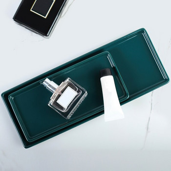 Ορθογώνιος κεραμικός δίσκος ιαπωνικού τύπου Πλάκα Λευκή πορσελάνη Ορθογώνιος δίσκος στοματικό πλύσιμο Δίσκος μπάνιου Σαλόνι αποθήκευσης