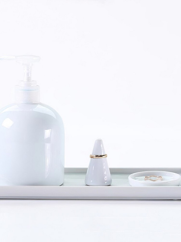 Obdĺžnikový keramický podnos v japonskom štýle, biely porcelánový obdĺžnikový tanier, podnos na ústnu vodu, úložný podnos do kúpeľne a obývačky