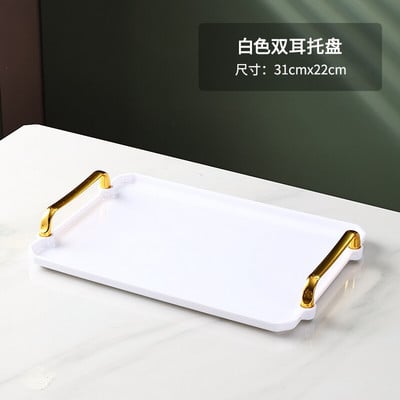 Könnyű luxus téglalap alakú vizes csésze tálca háztartási teáscsésze nappali tároló gyümölcstál vacsoratálca csésze teástál partitálca