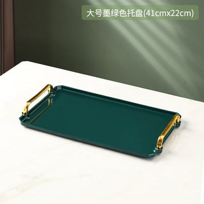 Könnyű luxus téglalap alakú vizes csésze tálca háztartási teáscsésze nappali tároló gyümölcstál vacsoratálca csésze teástál partitálca