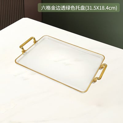 Könnyű luxus téglalap alakú vizes csésze tálca háztartási teáscsésze nappali tároló gyümölcstál vacsoratálca csésze teástál partitálca