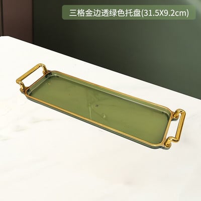 Könnyű luxus téglalap alakú vizes csésze tálca háztartási teáscsésze nappali tároló gyümölcstál vacsoratálca csésze teástál partitálca
