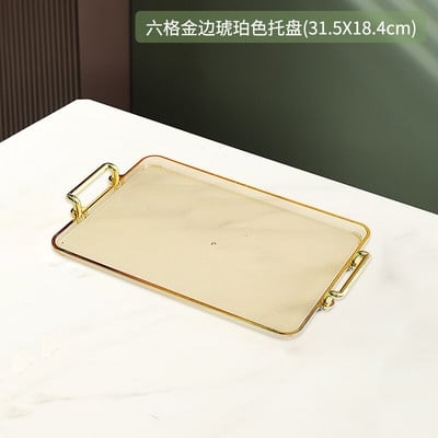 Könnyű luxus téglalap alakú vizes csésze tálca háztartási teáscsésze nappali tároló gyümölcstál vacsoratálca csésze teástál partitálca