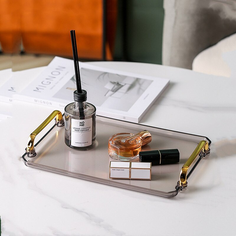 Könnyű luxus téglalap alakú vizes csésze tálca háztartási teáscsésze nappali tároló gyümölcstál vacsoratálca csésze teástál partitálca