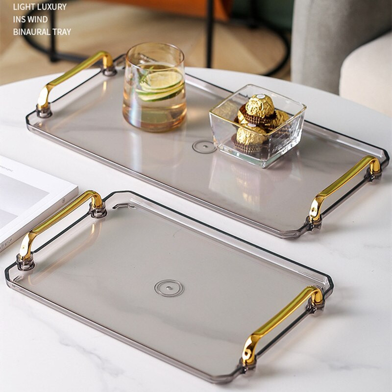 Könnyű luxus téglalap alakú vizes csésze tálca háztartási teáscsésze nappali tároló gyümölcstál vacsoratálca csésze teástál partitálca
