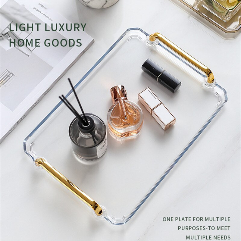 Könnyű luxus téglalap alakú vizes csésze tálca háztartási teáscsésze nappali tároló gyümölcstál vacsoratálca csésze teástál partitálca