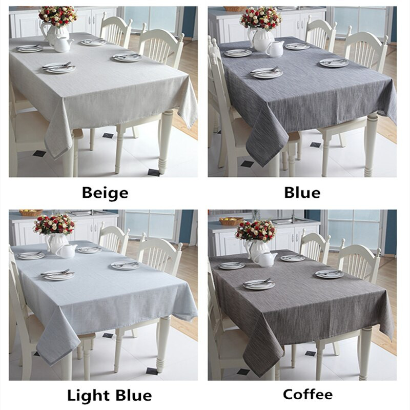Față de masă coreeană din bumbac și in culoare solidă Albastru deschis Față de masă rezistentă la praf Pânză de acoperire dreptunghiulară pentru banchet de nuntă