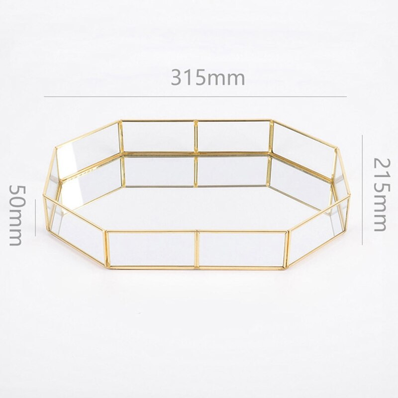 Auksinis veidrodinis padėklas kosmetikos indelis papuošalų laikymo dėklas Vonios kambario laikymo lūpų dažai karoliai Stalinis sandėliukas organizatorius tortas