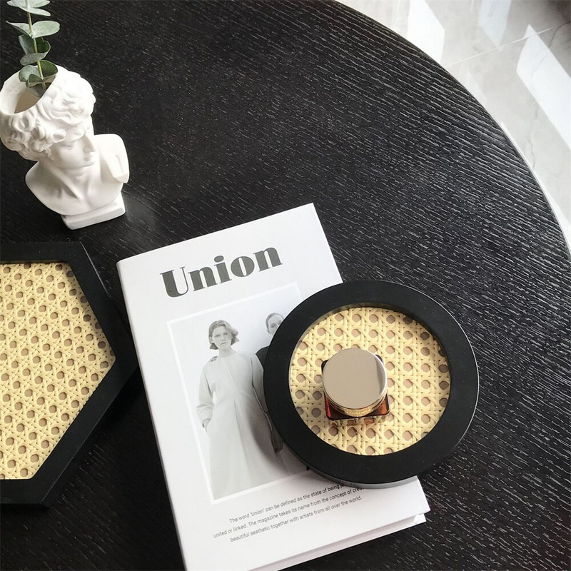 Japán stílusú rattan kozmetikumok különféle tárolótálca műanyag ékszerek parfüm Aromaterápiás kijelzőlemez asztali sminkrendező