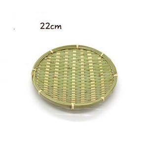 Rankų darbo bambuko pinta lėkštė bambuko sietelis apvalus užkandžių indų vaisių krepšelis Ekologiškas bambuko sietelis apvalus užkandžių patiekalų vaisių krepšelis