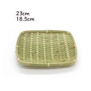 Rankų darbo bambuko pinta lėkštė bambuko sietelis apvalus užkandžių indų vaisių krepšelis Ekologiškas bambuko sietelis apvalus užkandžių patiekalų vaisių krepšelis