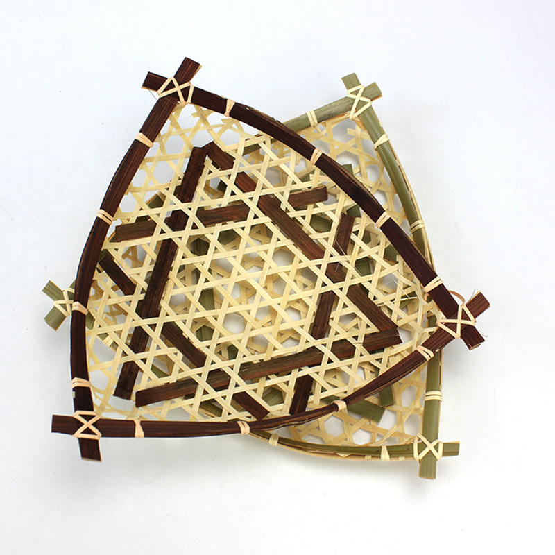 Rankų darbo bambuko pinta lėkštė bambuko sietelis apvalus užkandžių indų vaisių krepšelis Ekologiškas bambuko sietelis apvalus užkandžių patiekalų vaisių krepšelis