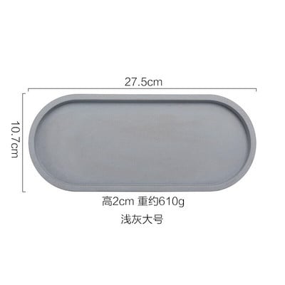 Placă ovală de ciment în stil industrial nordic Tavă cu aromaterapie Tavă pentru bijuterii Vasă de depozitare pentru birou Ornamente decorative Nivel