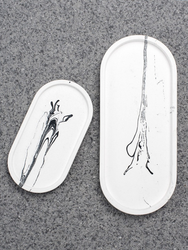 Placă ovală de ciment în stil industrial nordic Tavă cu aromaterapie Tavă pentru bijuterii Vasă de depozitare pentru birou Ornamente decorative Nivel