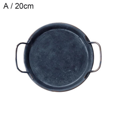 Nova retro metalna ploča s ručkom iz 2022. Ručno izrađena okrugla kovana starinska pohrana poslužavnik za kruh Uređenje doma Vrt Restoran