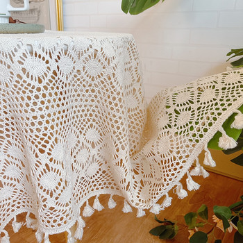 Памучна дантелена покривка за маса Ръчно изработена плетена покривка Правоъгълна покривка за маса за маса Obrus Tafelkleed mantel mesa nappe