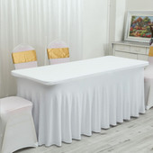 Pravokutni naborani spandex navlaka za stol za vjenčanje Lycra rastezljiva dugačka stolnjača od lana Dekoracija stola za hotelsku zabavu