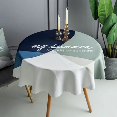 Lauku ūdensizturīgs apdrukāts galdauts apaļais galda pārklājs kafijas galda audums kokvilnas lina pārklājs mājas istabas dekors estētisks