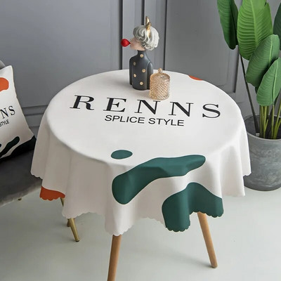 Lauku ūdensizturīgs apdrukāts galdauts apaļais galda pārklājs kafijas galda audums kokvilnas lina pārklājs mājas istabas dekors estētisks