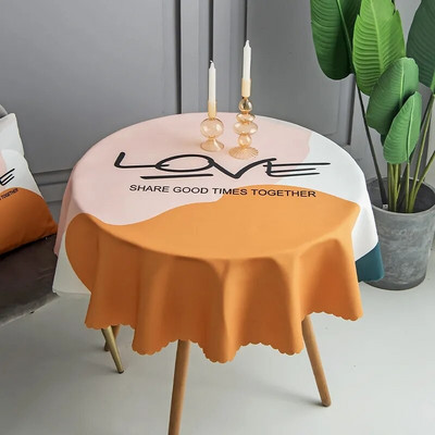 Lauku ūdensizturīgs apdrukāts galdauts apaļais galda pārklājs kafijas galda audums kokvilnas lina pārklājs mājas istabas dekors estētisks