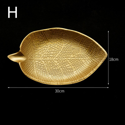 Nordijski zlatni pladanj u obliku lista ananasa Drveni ukrasni tanjur Posluživanje voća Hrana Posuda za užine Stol Kuhinjski organizator za pohranu