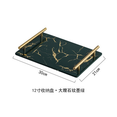 Auksinės marmurinės tekstūros padėklai Dekoratyvinės glazūruotos keramikos lėkštės Odos priežiūrai papuošalams laikymo lėkštės tualetinis staliukas vonios kambario padėklas