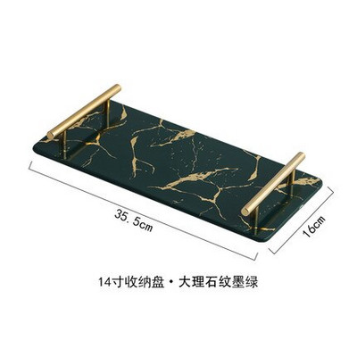 Auksinės marmurinės tekstūros padėklai Dekoratyvinės glazūruotos keramikos lėkštės Odos priežiūrai papuošalams laikymo lėkštės tualetinis staliukas vonios kambario padėklas