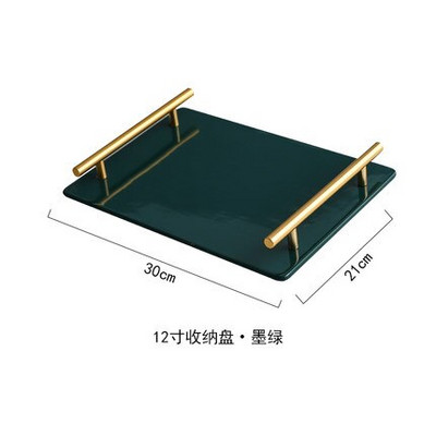 Auksinės marmurinės tekstūros padėklai Dekoratyvinės glazūruotos keramikos lėkštės Odos priežiūrai papuošalams laikymo lėkštės tualetinis staliukas vonios kambario padėklas