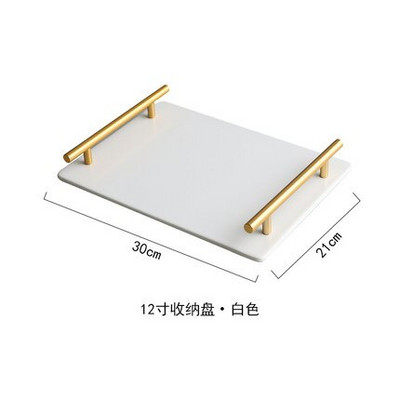 Auksinės marmurinės tekstūros padėklai Dekoratyvinės glazūruotos keramikos lėkštės Odos priežiūrai papuošalams laikymo lėkštės tualetinis staliukas vonios kambario padėklas