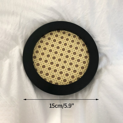 Tavă de depozitare bijuterii cosmetice țesute din ratan, cafea, ceai, desert, accesorii foto, ornament, tavă pentru chei, raft de depozitare pentru aromoterapie