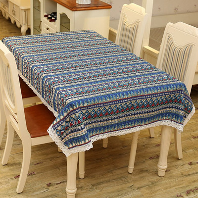 Boho obrus, bavlnený ľanový obrus, kuchynský obrus, bytové dekorácie, etnické čipkované obrusy, geometrické obrusy, exotický prikrývka